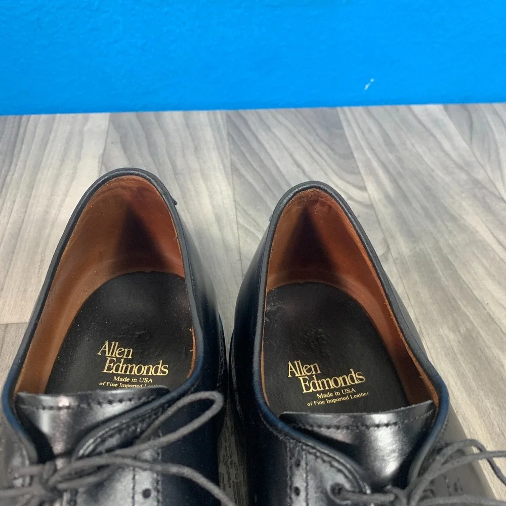 ALLEN EDMONDS Clifton Cap Toe Black Oxford Shoes Size 12 Made In USA